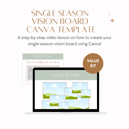 Single Season Vision Board Canva Template (with Video Training!)